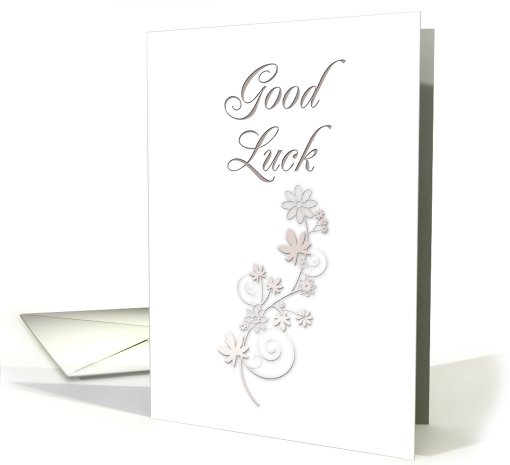 Good Luck Flowers with White Background card (644014)