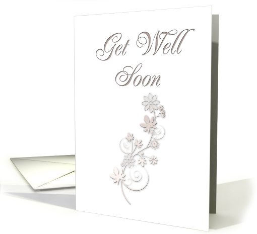 Get Well Soon Flowers with White Background card (644017)