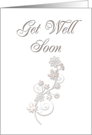 Get Well Soon Flowers with White Background card