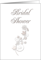Bridal Shower Invitation, Flowers with White Background card