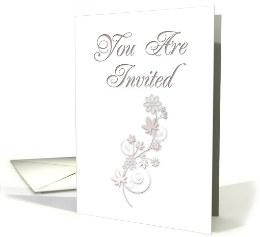 You Are Invited, Flowers with White Background card (644082)