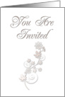 You Are Invited, Flowers with White Background card