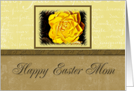 Mom Happy Easter, Yellow Flower with Yellow and Tan Background card