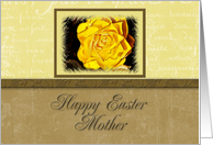 Mother Happy Easter, Yellow Flower with Yellow and Tan Background card