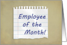 Employee of the Month, Piece of Lined Paper card