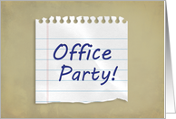 Office Party Invitation, Piece of Lined Paper card