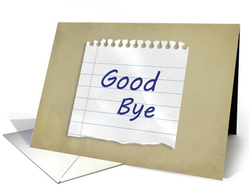 Good Bye, Piece of Lined Paper card (644246)