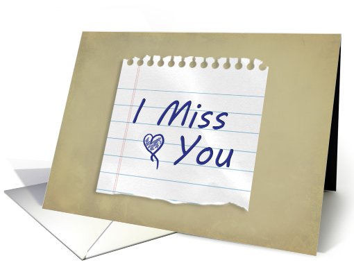 I Miss You, Piece of Lined Paper card (644248)