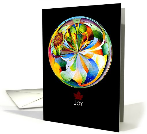 Blank Notecard, Colorful Abstract on Black Background card (644778)