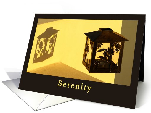 Blank Notecard, Lantern on Yellow and Black Background card (644783)