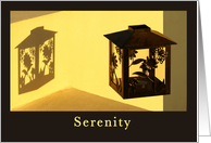 Blank Notecard, Lantern on Yellow and Black Background card