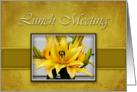 Lunch Meeting Announcement, Yellow Lily on Yellow Background card