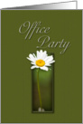 Office Party Invitation, White Daisy on Green Background card
