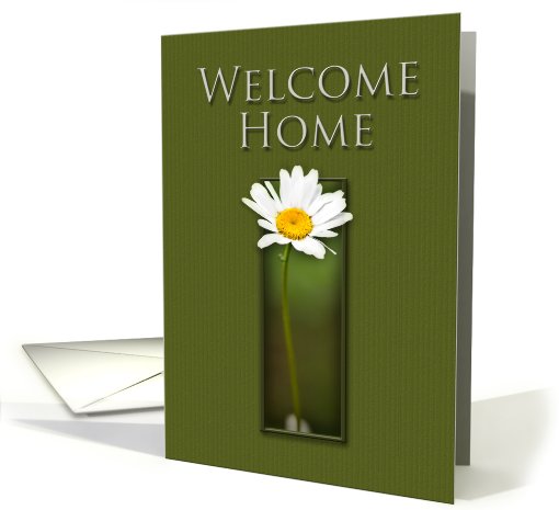 Welcome Home, White Daisy on Green Background card (646800)