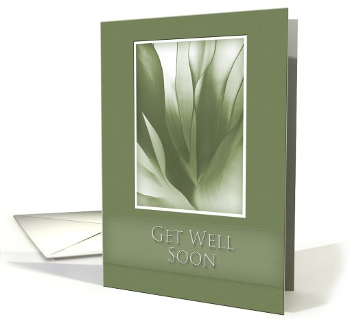 Get Well Soon, Green Abstract on Green Background card (647332)