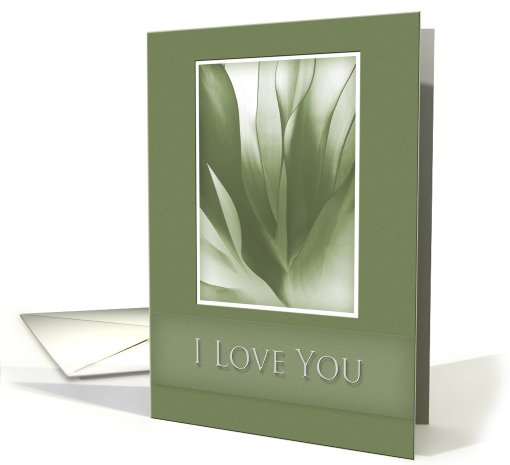 I Love You, Green Abstract on Green Background card (647335)