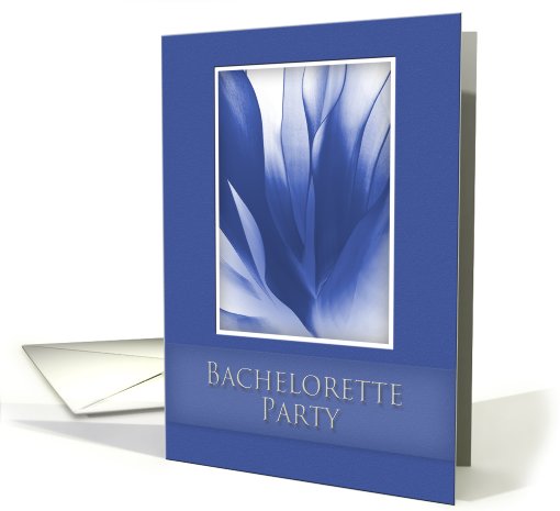 Bachelorette Party Invitation, Blue Abstract on Blue Background card