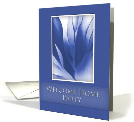 Welcome Home Party Invitation, Blue Abstract on Blue Background card