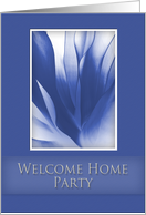 Welcome Home Party Invitation, Blue Abstract on Blue Background card