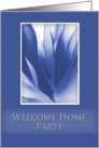 Welcome Home Party Invitation, Blue Abstract on Blue Background card