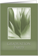 Graduation Party Invitation, Green Abstract on Green Background card