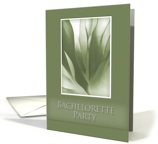 Bachelorette Party Invitation, Green Abstract on Green Background card