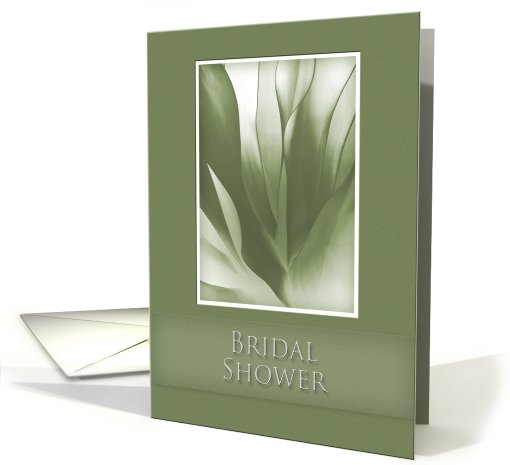 Bridal Shower Invitation, Green Abstract on Green Background card