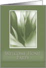 Welcome Home Party Invitation, Green Abstract on Green Background card