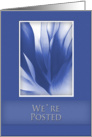 We’re Posted, Blue Abstract on Blue Background card