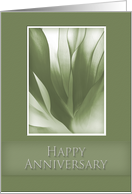 Happy Anniversary, Green Abstract on Green Background card