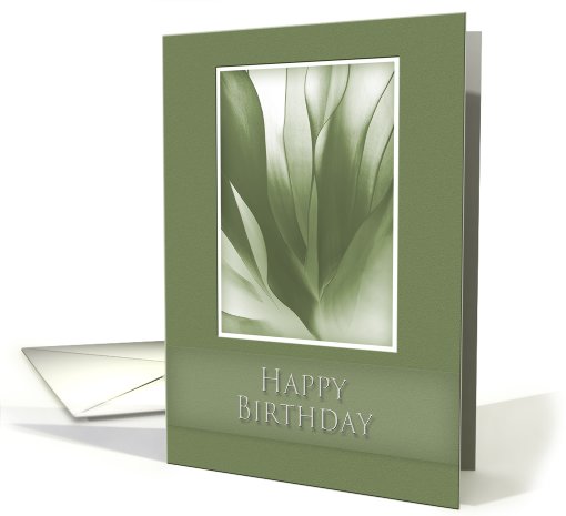 Happy Birthday, Green Abstract on Green Background card (647405)