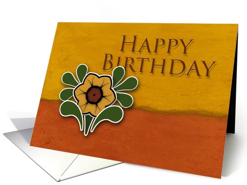 Happy Birthday, Yellow Flower with Orange and Deep Yellow... (649845)