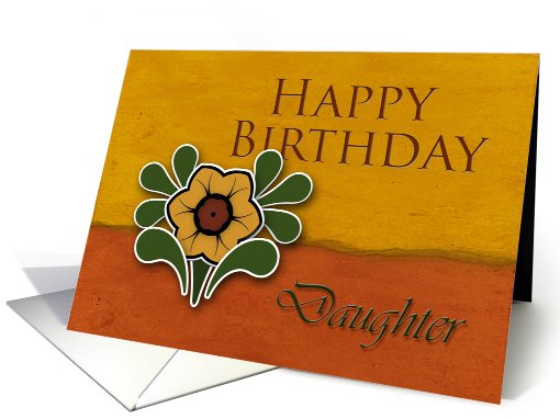 Daughter Happy Birthday, Yellow Flower with Orange and... (649850)