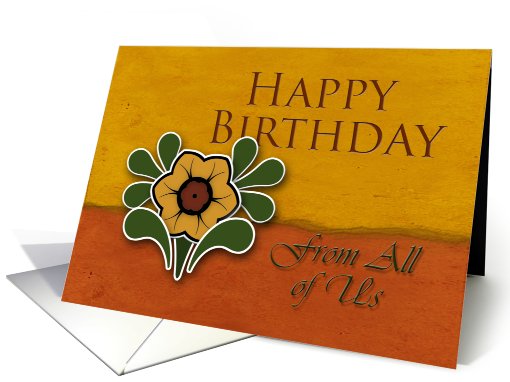 From All of Us,Happy Birthday, Yellow Flower, Orange and... (649852)