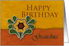 Grandma Happy Birthday, Yellow Flower with Orange and Deep Yellow Background card