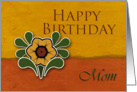 Mom Happy Birthday, Yellow Flower with Orange and Deep Yellow Background card