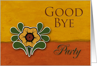 Good Bye Party Invitation, Yellow Flower, Orange and Deep Yellow Background card