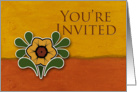 You’re Invited Invitation, Yellow Flower with Orange and Deep Yellow Background card