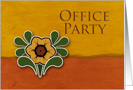 Office Party Invitation, Yellow Flower with Orange and Deep Yellow Background card