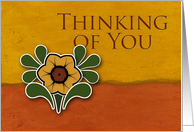Thinking of You, Yellow Flower with Orange and Deep Yellow Background card
