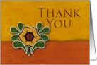 Thank You, Yellow Flower with Orange and Deep Yellow Background card