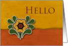 Hello, Yellow Flower with Orange and Deep Yellow Background card