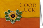 Good Luck, Yellow Flower with Orange and Deep Yellow Background card