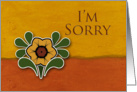 I’m Sorry, Yellow Flower with Orange and Deep Yellow Background card