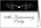 50th Anniversary Party Invitation, Black and White card