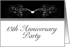 15th Anniversary Party Invitation, Black and White card