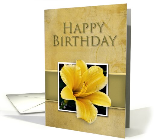 Happy Birthday, Yellow Lily card (664861)