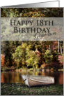 Happy 18th Birthday Grandson Boat in Autumn card