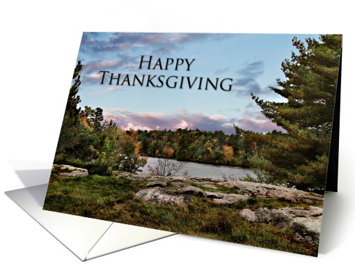 Happy Thankgiving, River in Autumn card (704069)