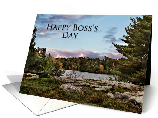 Happy Boss's Day, River in Autumn card (704072)